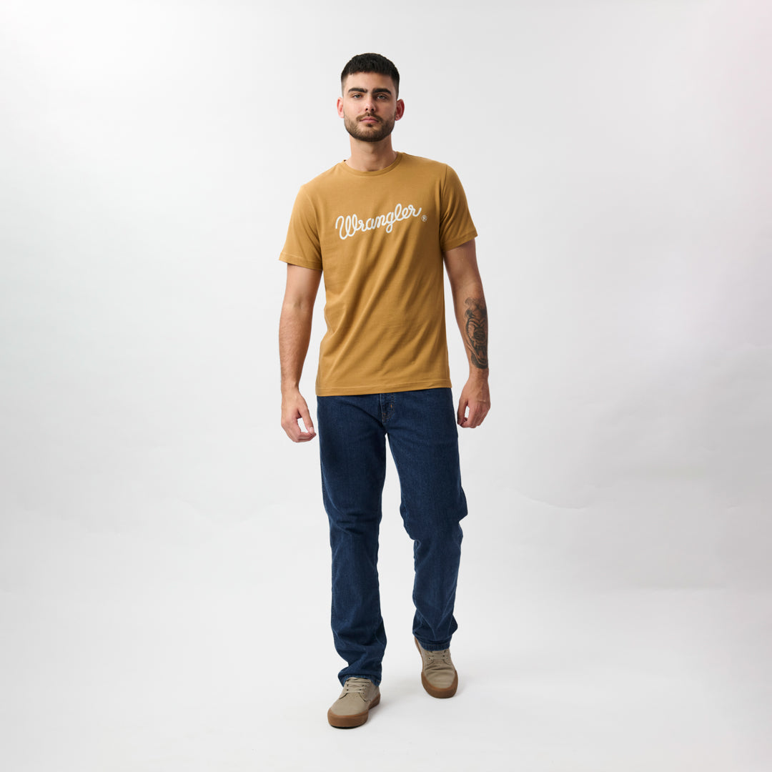 TEXTURED CLASSIC T-SHIRT IN TEDDY BROWN