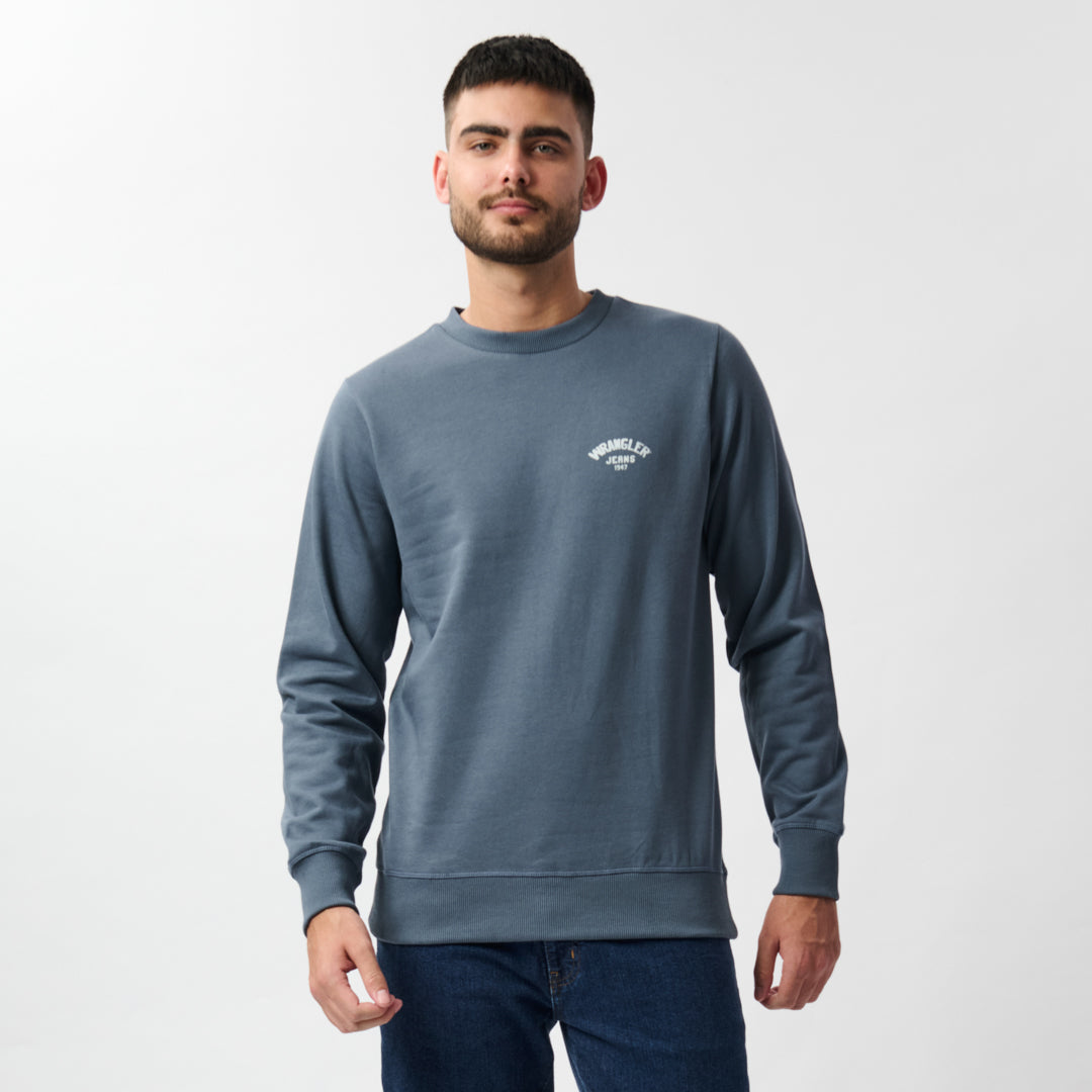 BOX CREW FLEECE IN GRANITE GREY