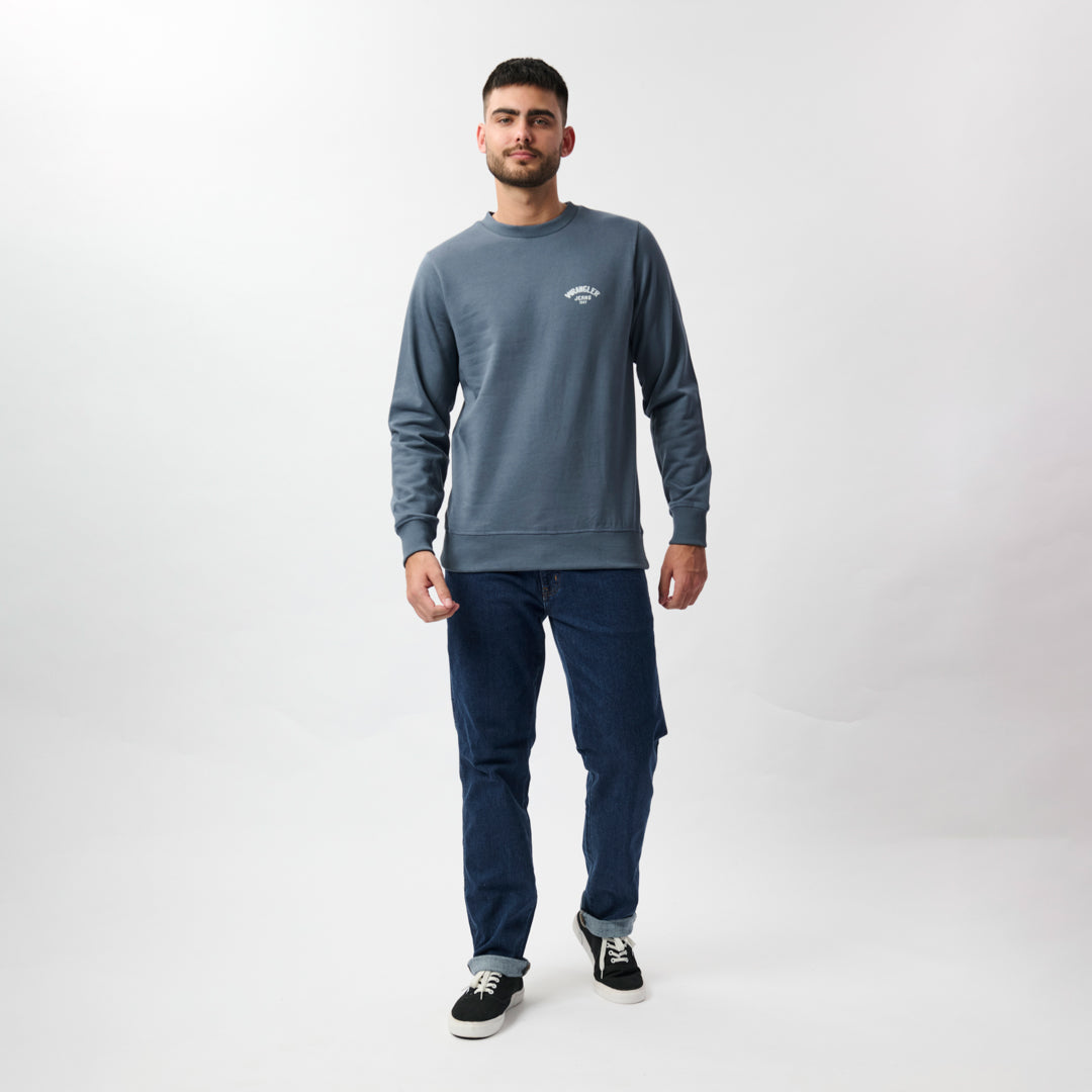 BOX CREW FLEECE IN GRANITE GREY