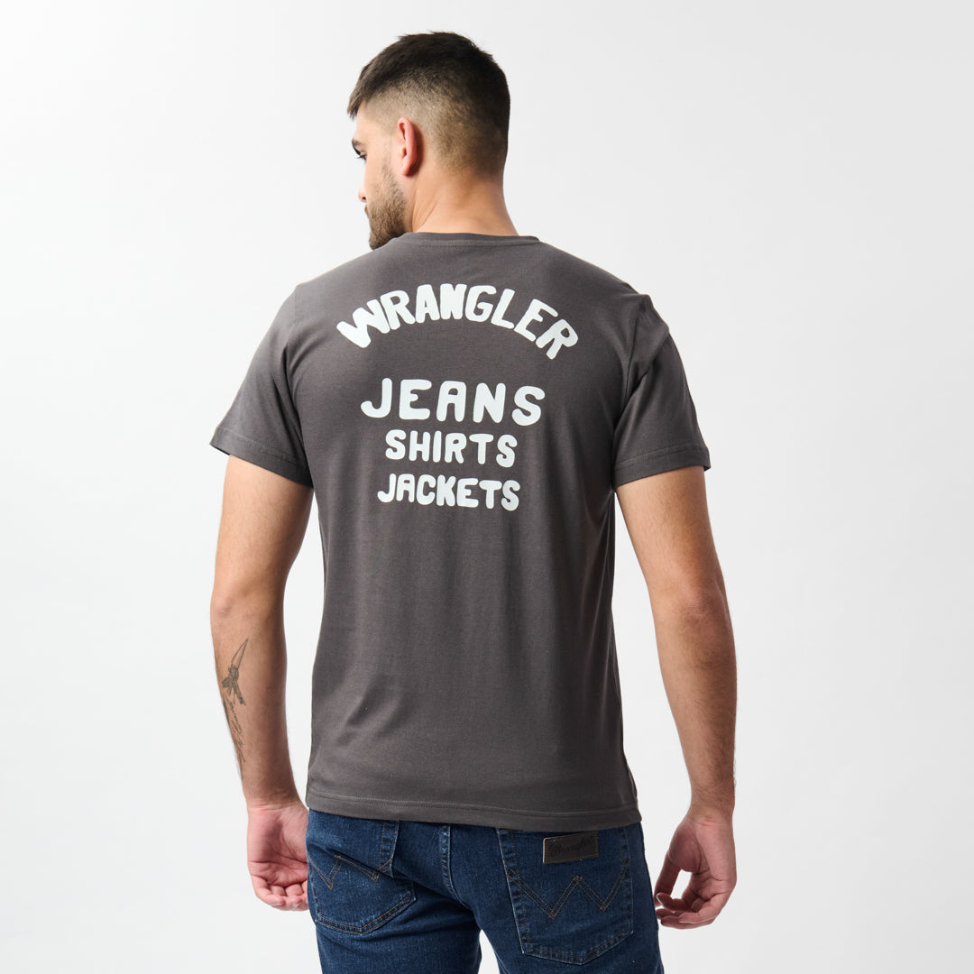 BADGE T-SHIRT IN FADED BLACK