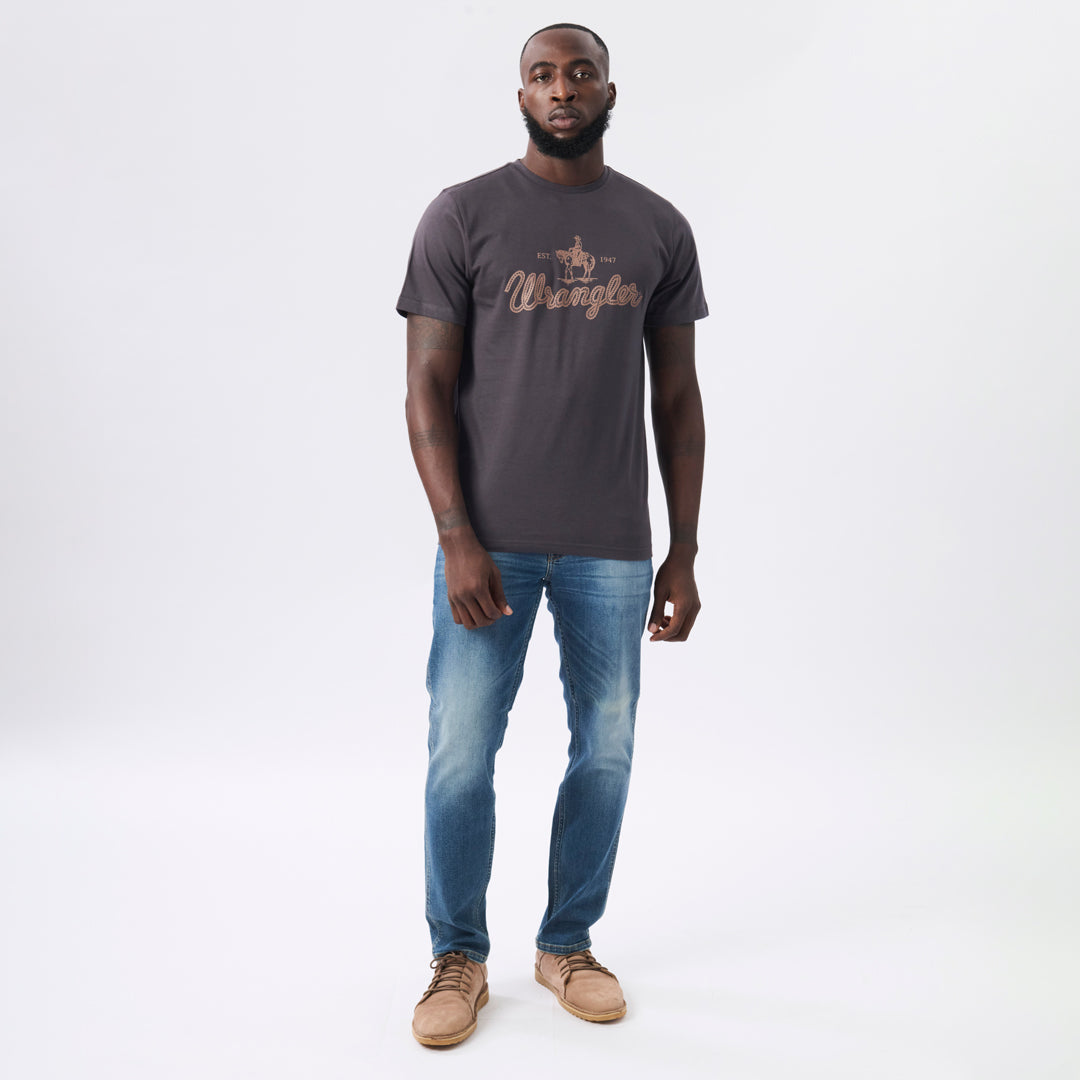 POST T-SHIRT IN FADED BLACK