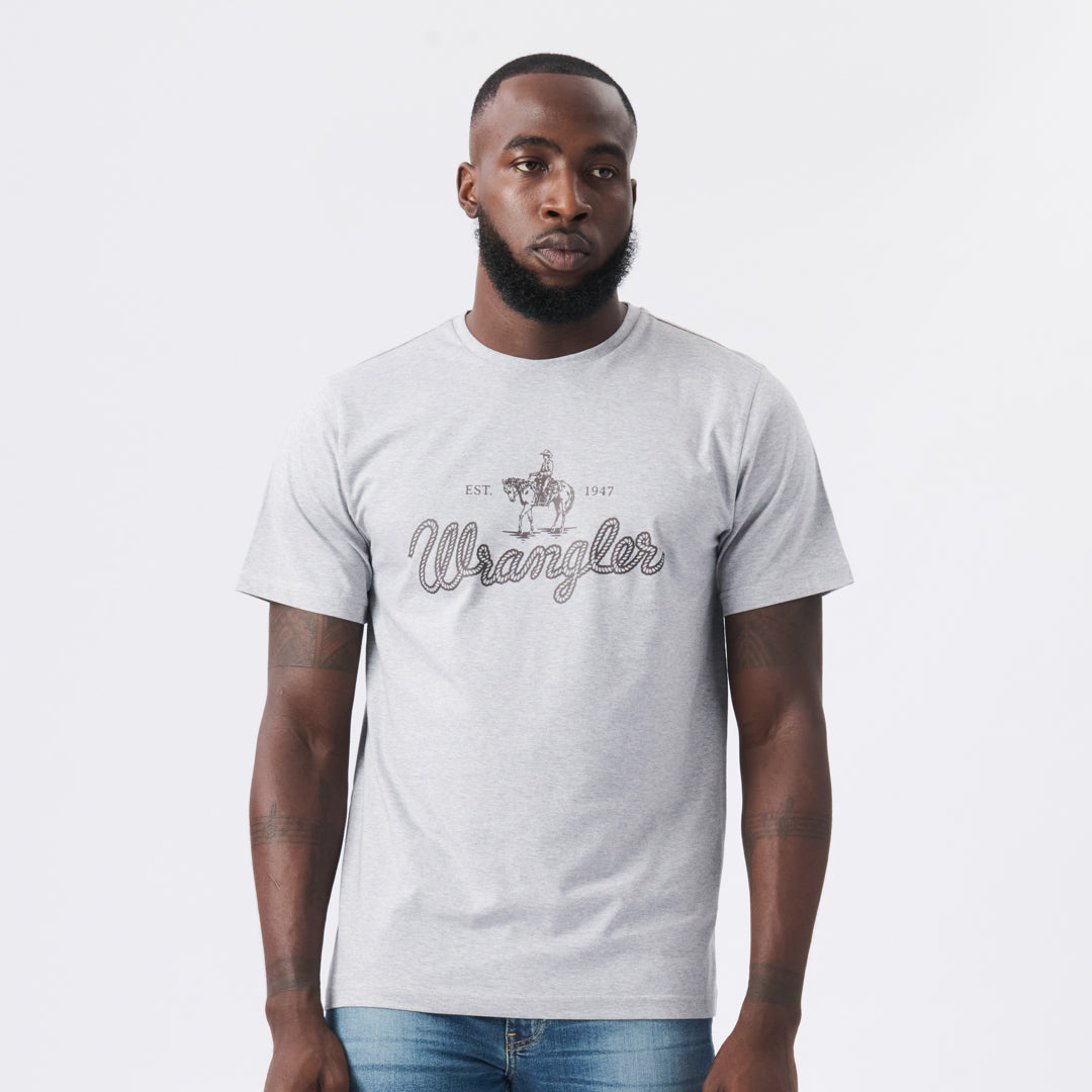 POST T-SHIRT IN LIGHT GREY HEATHER MELANGE