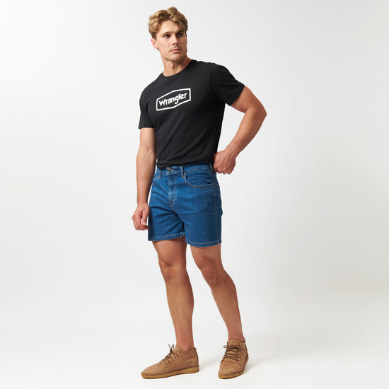 HERO SHORT IN STONEWASH STRETCH