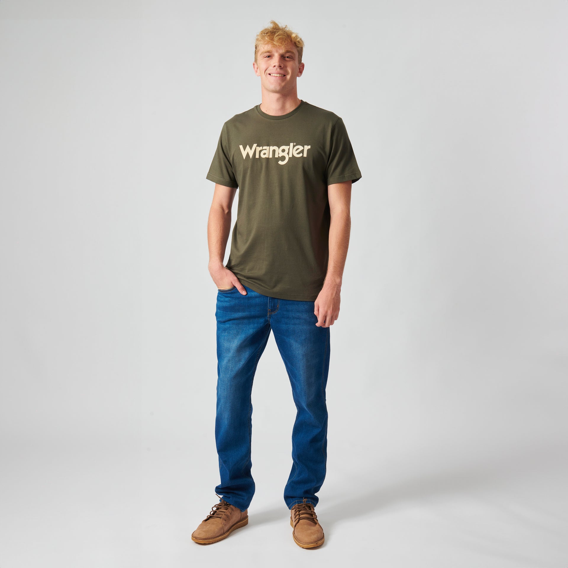 KABEL T-SHIRT IN DUSTY OLIVE