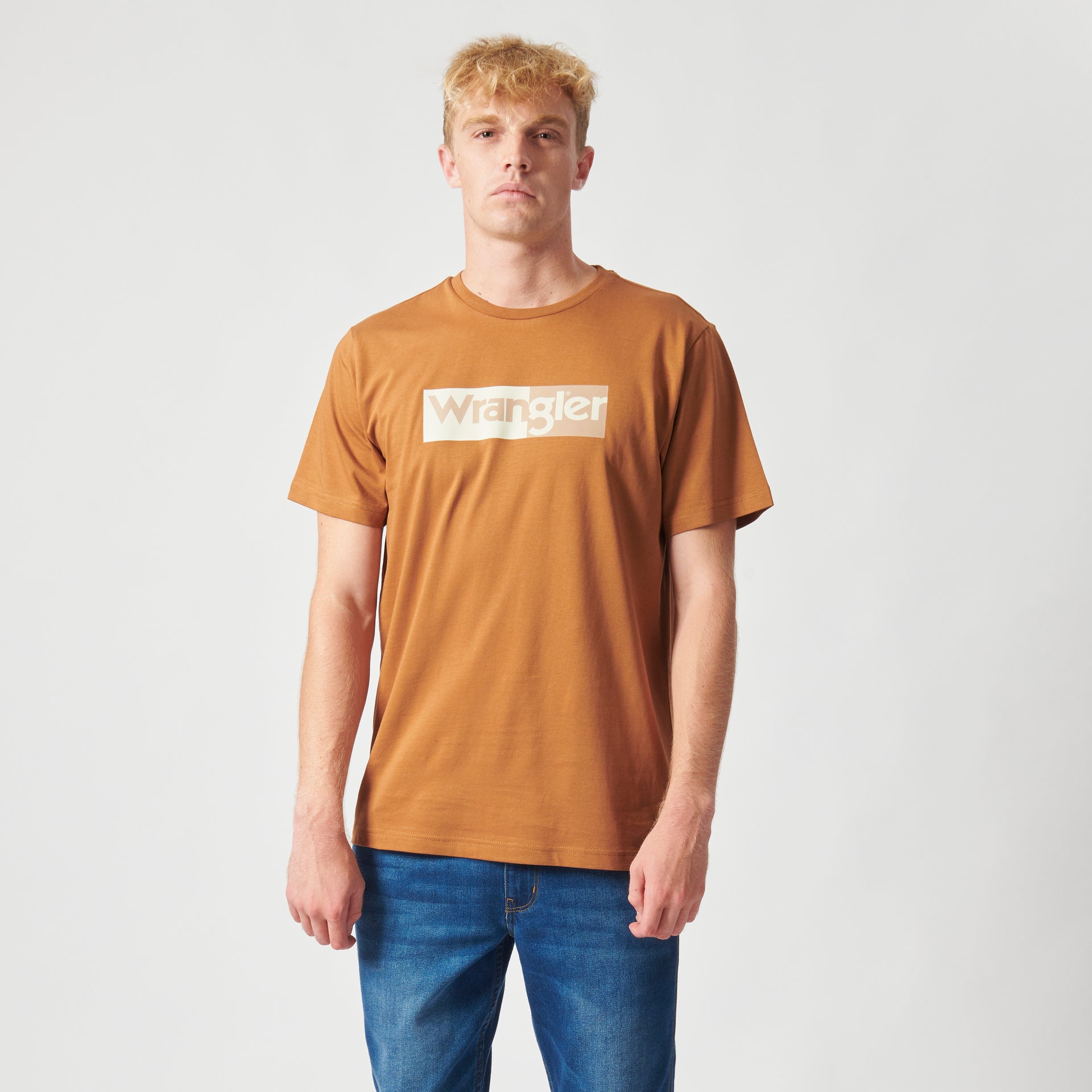 SPLIT LOGO T-SHIRT IN ROOT BEER