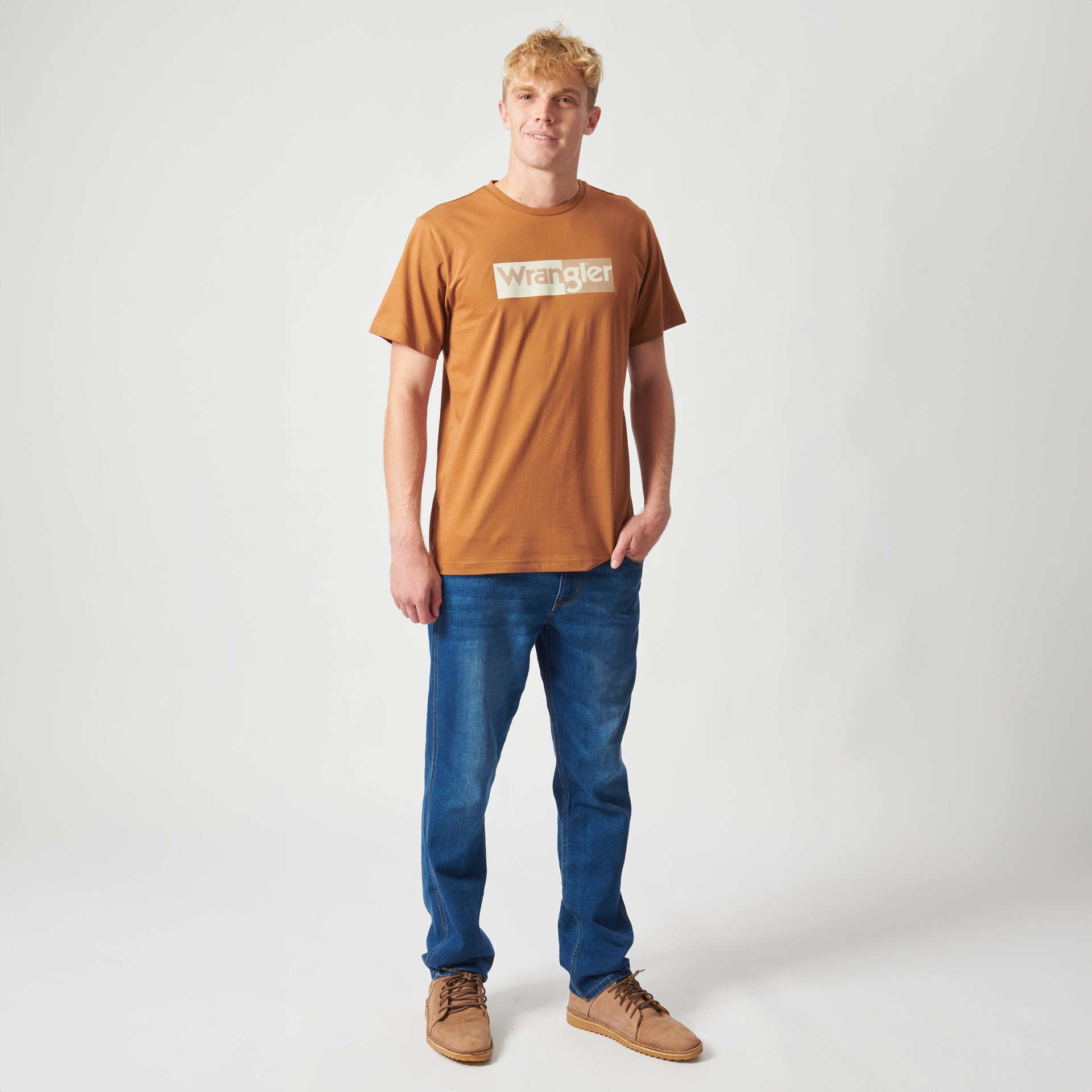 SPLIT LOGO T-SHIRT IN ROOT BEER
