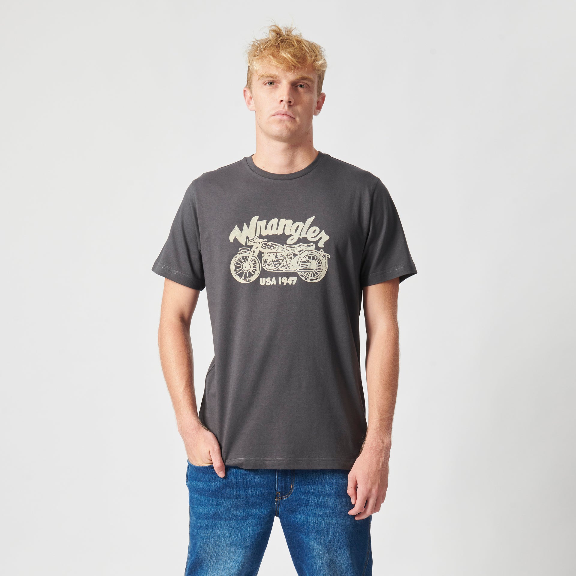 MOTOR T-SHIRT IN FADED BLACK